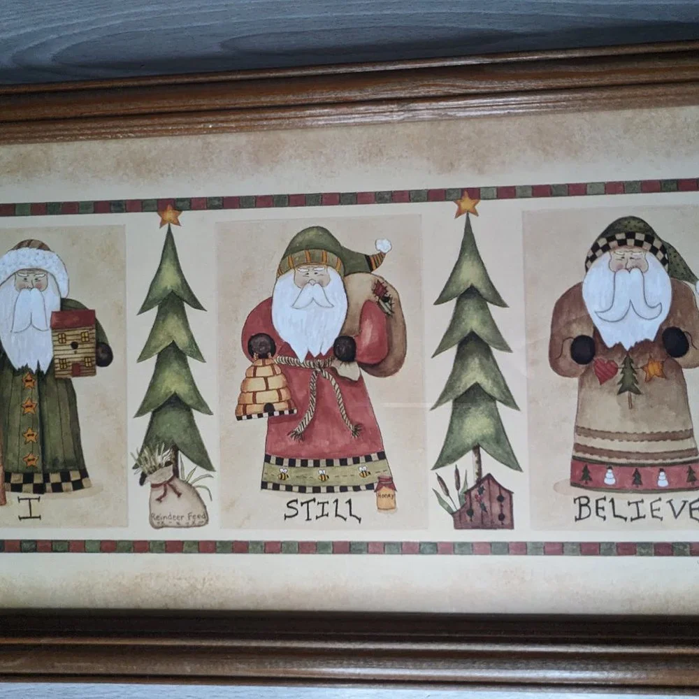 Jo Moulton Framed Christmas Print Santa I Believe
